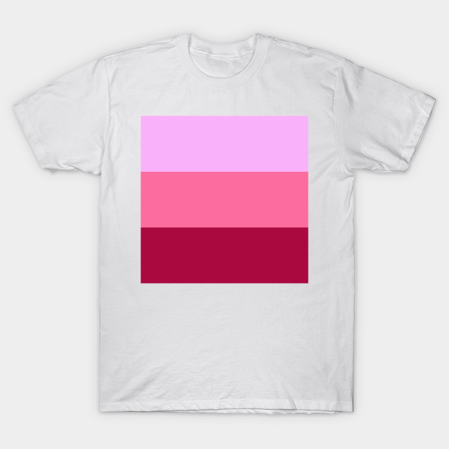 LIGHT PINK FRENCH PINK RASPBERRY RED 3 STRIPES DESIGN CANDY THEME Shades Of Pink T